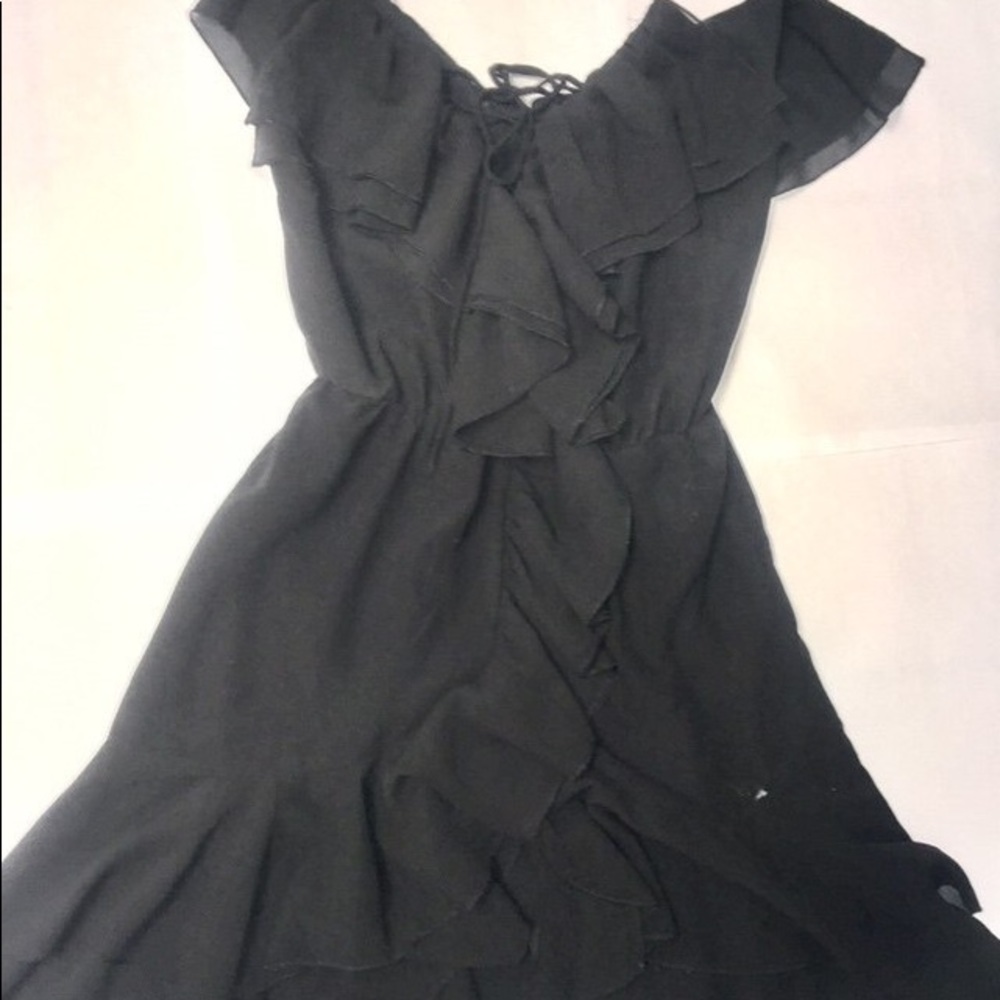 Small black ruffle dress